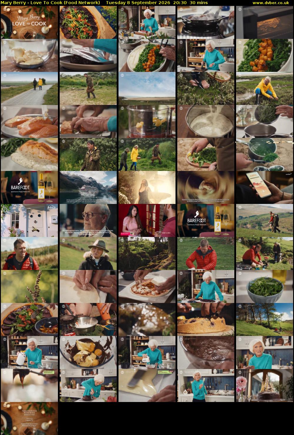Mary Berry - Love To Cook (Food Network) Tuesday 8 September 2026 20:30 - 21:00