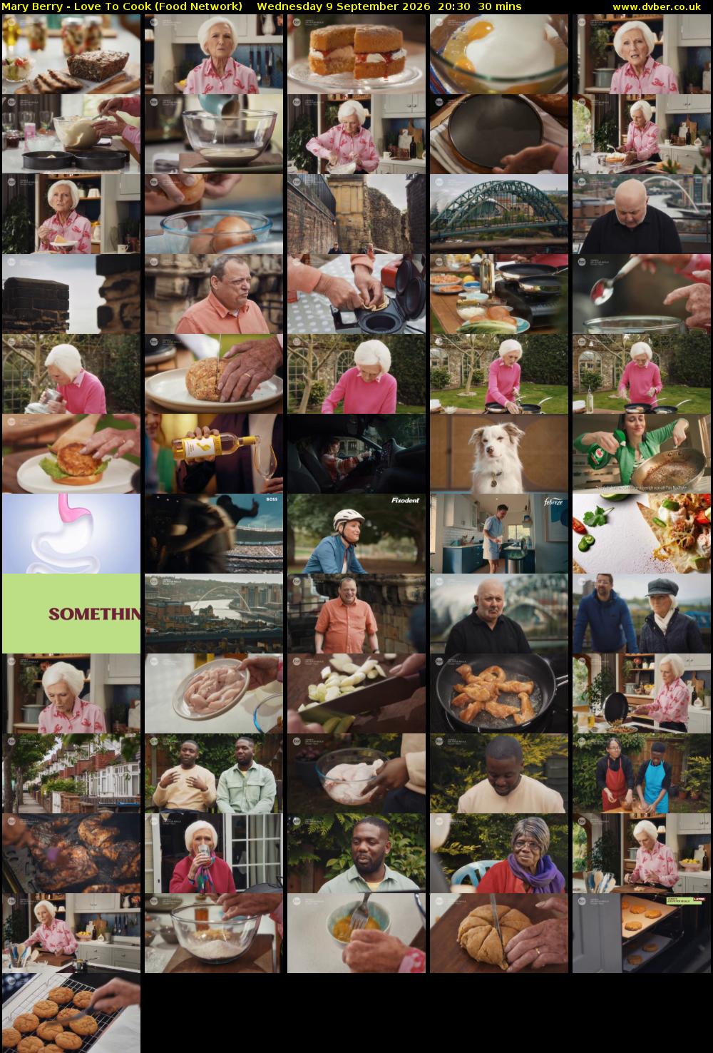 Mary Berry - Love To Cook (Food Network) Wednesday 9 September 2026 20:30 - 21:00