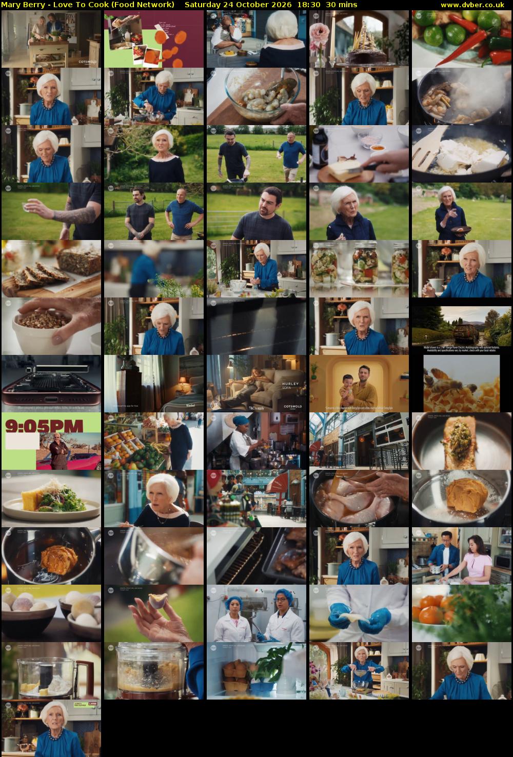 Mary Berry - Love To Cook (Food Network) Saturday 24 October 2026 18:30 - 19:00