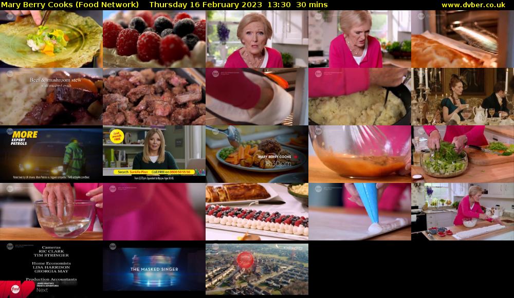 Mary Berry Cooks (Food Network) Thursday 16 February 2023 13:30 - 14:00