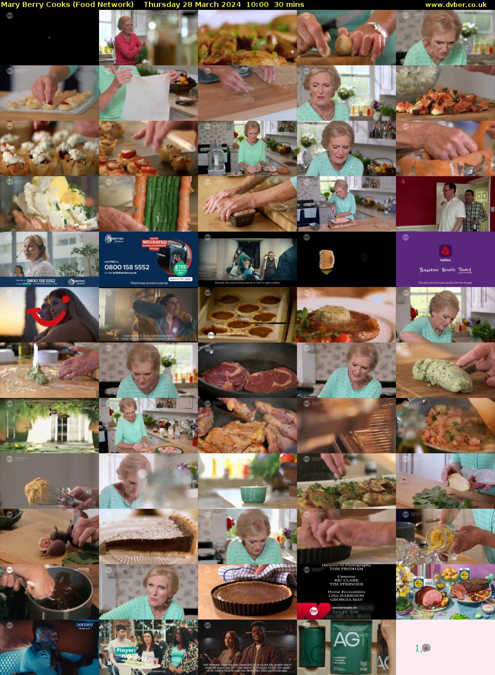 Mary Berry Cooks (Food Network) Thursday 28 March 2024 10:00 - 10:30