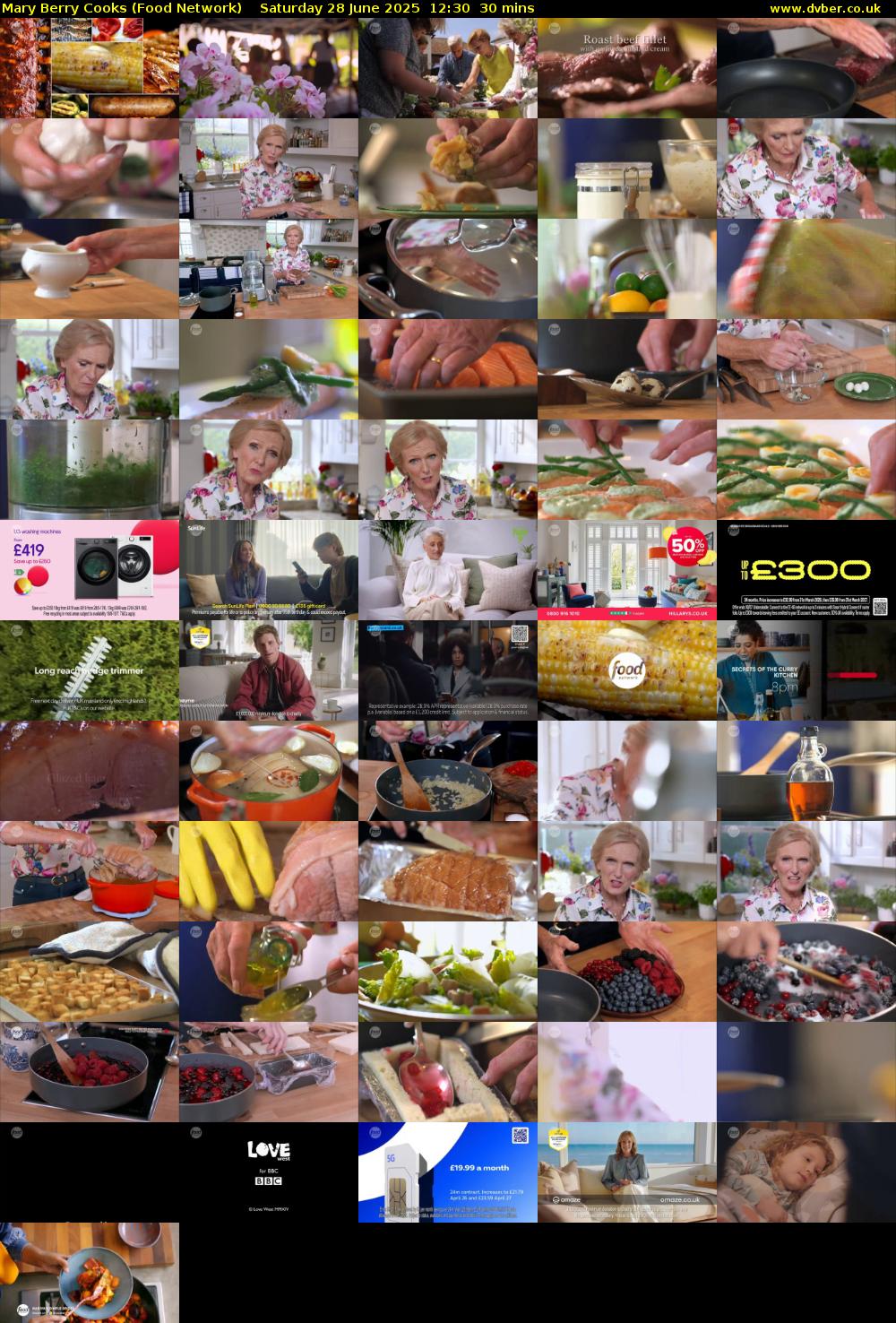 Mary Berry Cooks (Food Network) Saturday 28 June 2025 12:30 - 13:00