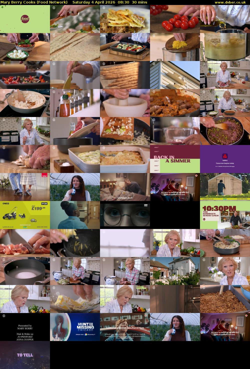 Mary Berry Cooks (Food Network) Saturday 4 April 2026 08:30 - 09:00