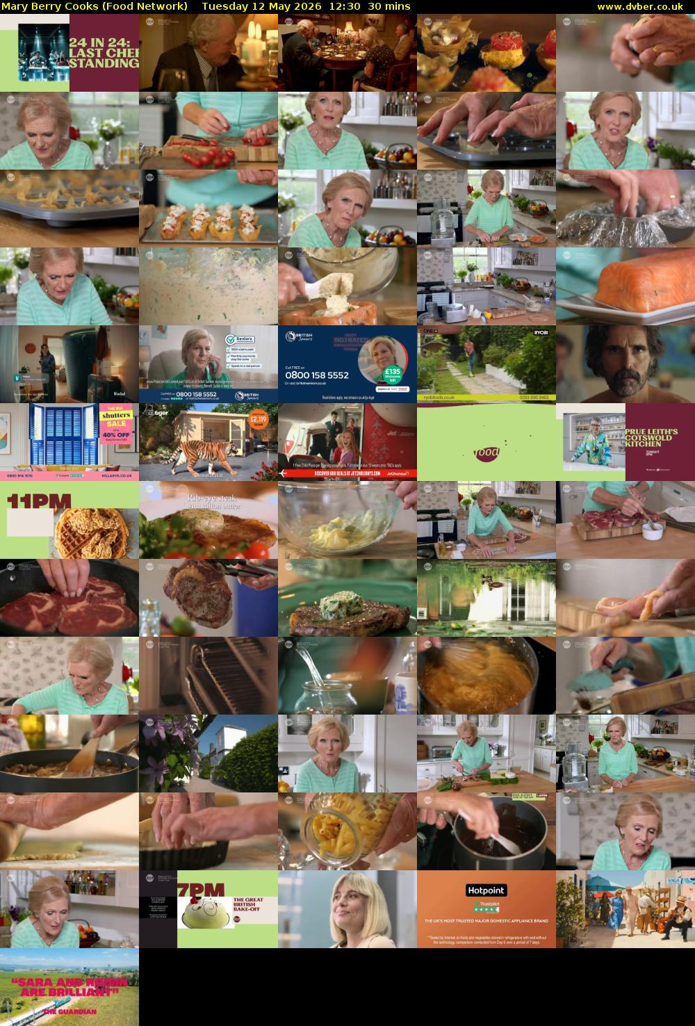 Mary Berry Cooks (Food Network) Tuesday 12 May 2026 12:30 - 13:00