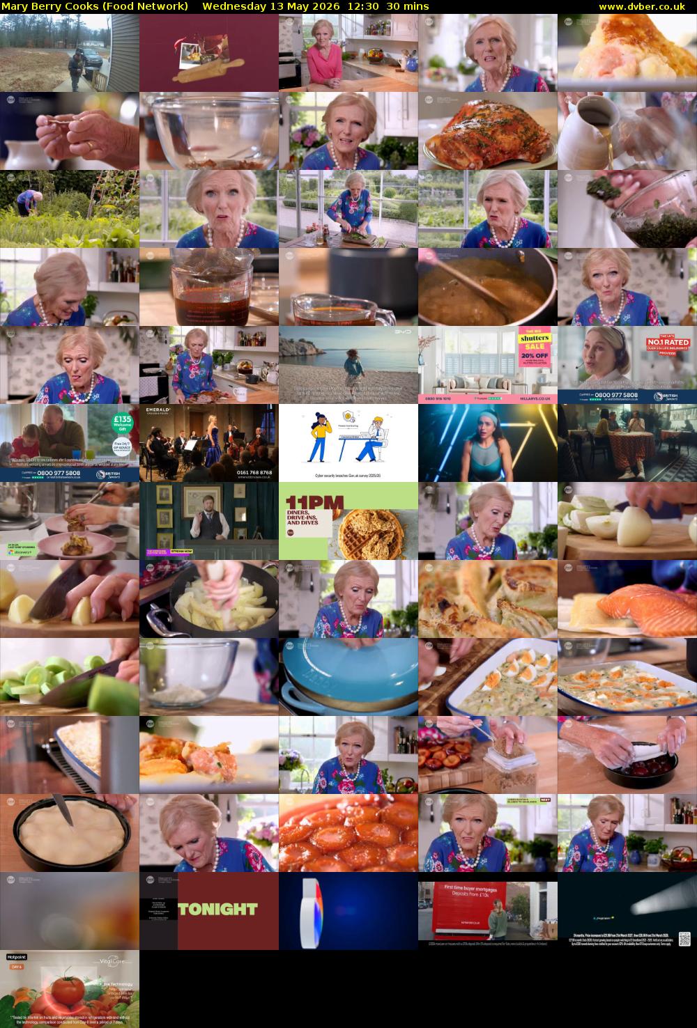 Mary Berry Cooks (Food Network) Wednesday 13 May 2026 12:30 - 13:00