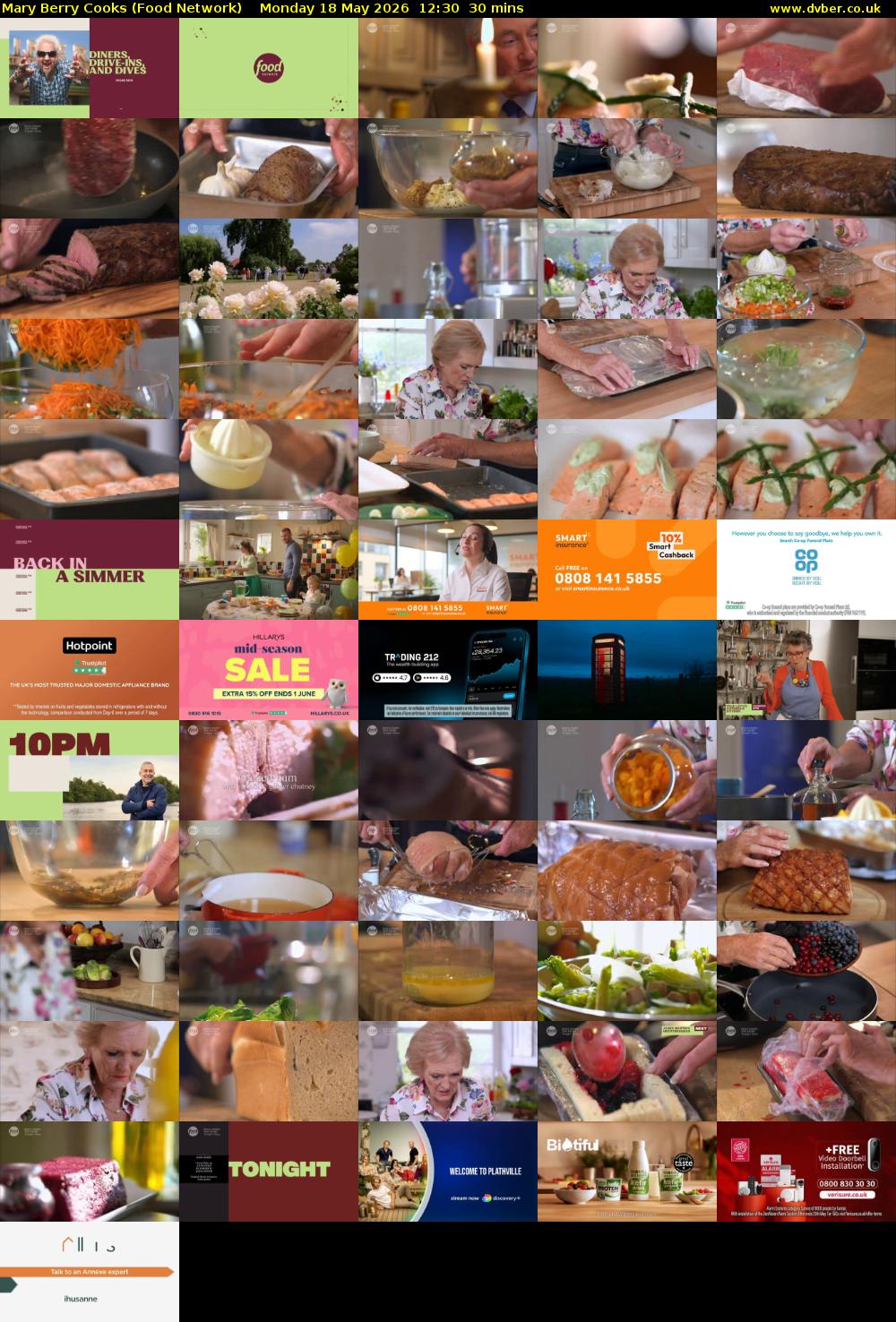 Mary Berry Cooks (Food Network) Monday 18 May 2026 12:30 - 13:00