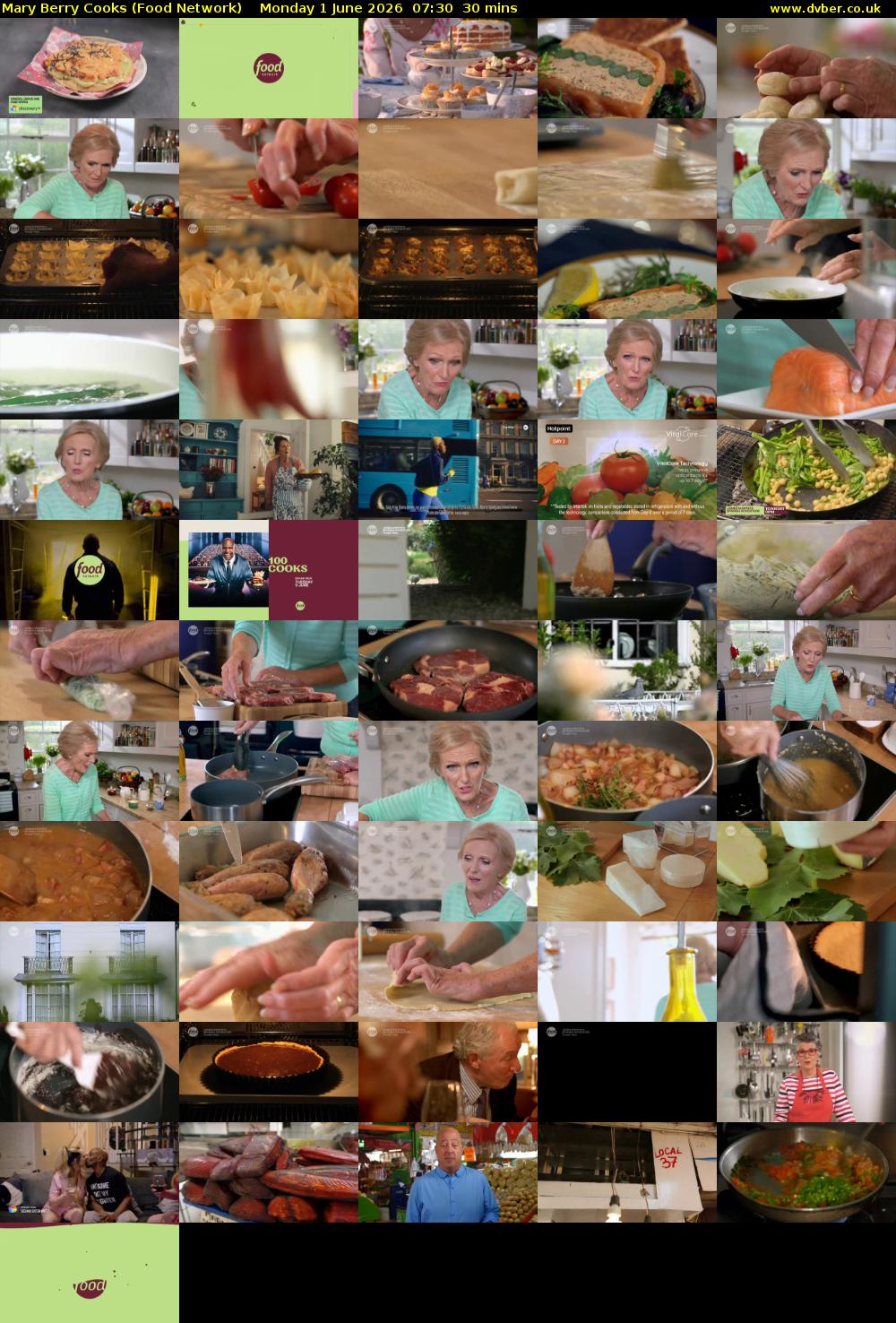 Mary Berry Cooks (Food Network) Monday 1 June 2026 07:30 - 08:00
