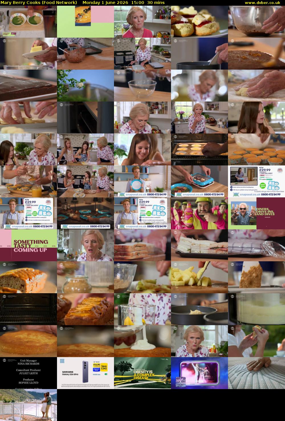 Mary Berry Cooks (Food Network) Monday 1 June 2026 15:00 - 15:30