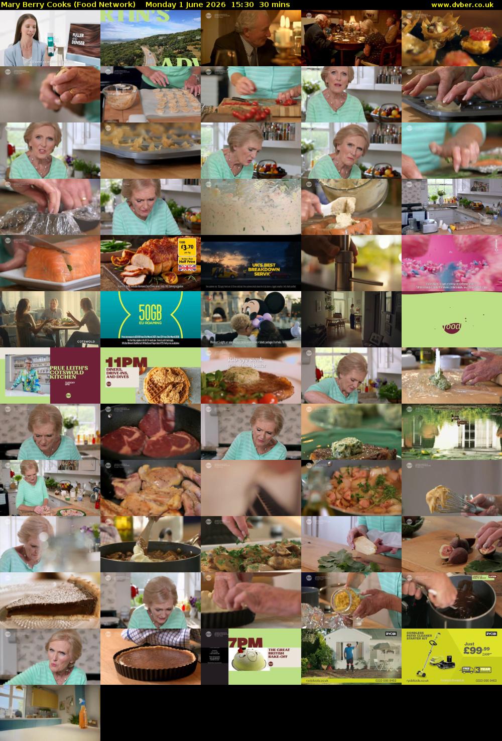 Mary Berry Cooks (Food Network) Monday 1 June 2026 15:30 - 16:00