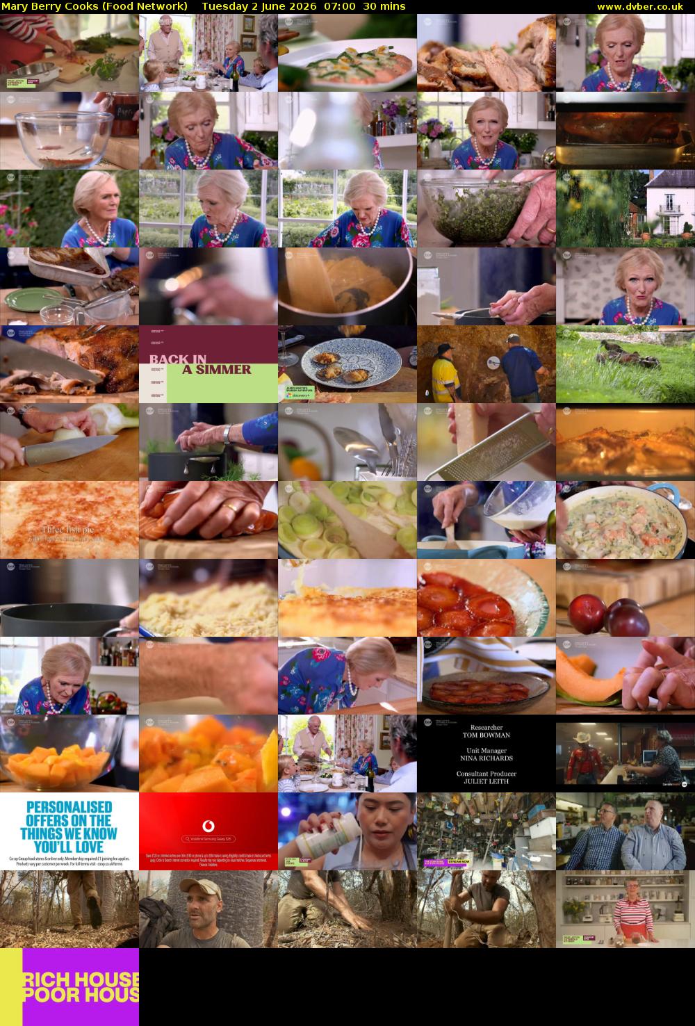 Mary Berry Cooks (Food Network) Tuesday 2 June 2026 07:00 - 07:30