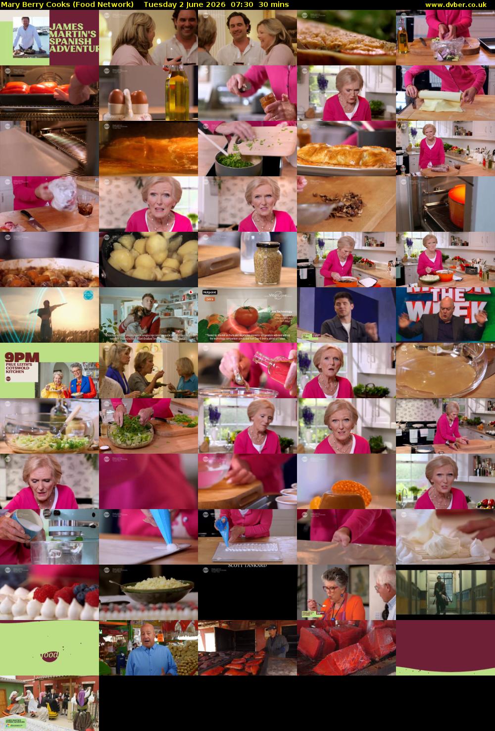 Mary Berry Cooks (Food Network) Tuesday 2 June 2026 07:30 - 08:00
