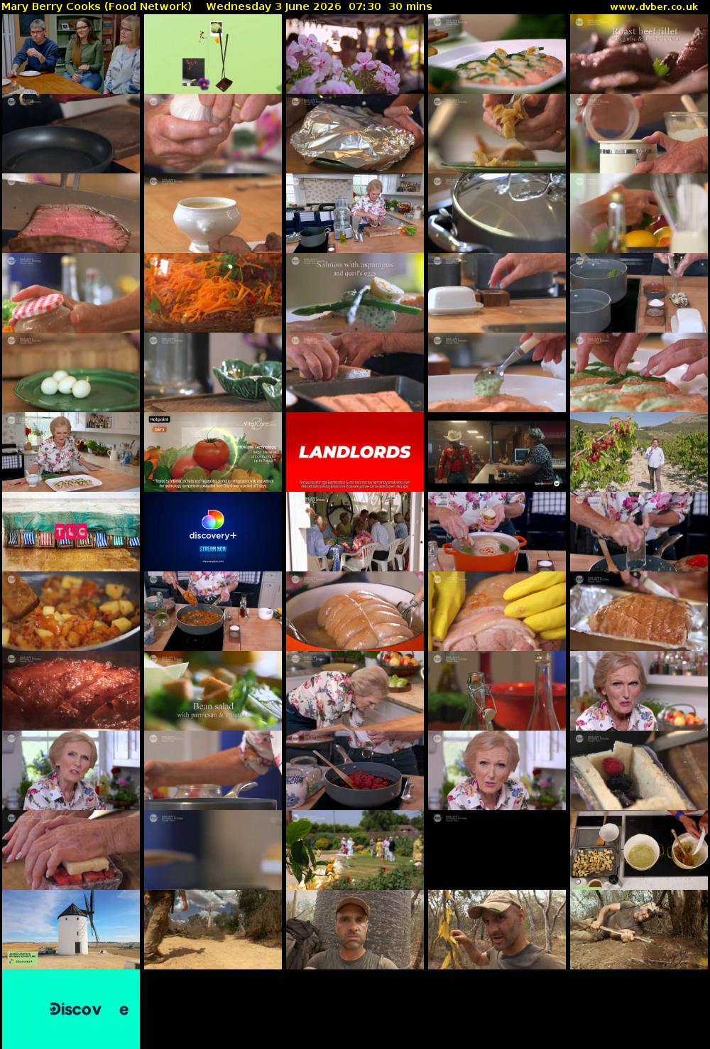 Mary Berry Cooks (Food Network) Wednesday 3 June 2026 07:30 - 08:00
