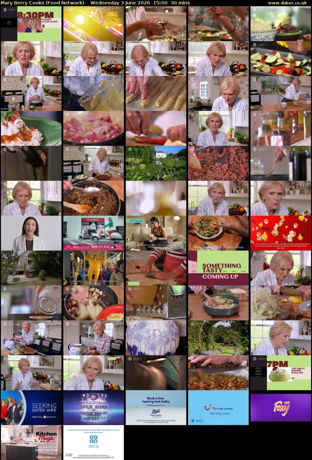 Mary Berry Cooks (Food Network) Wednesday 3 June 2026 15:00 - 15:30