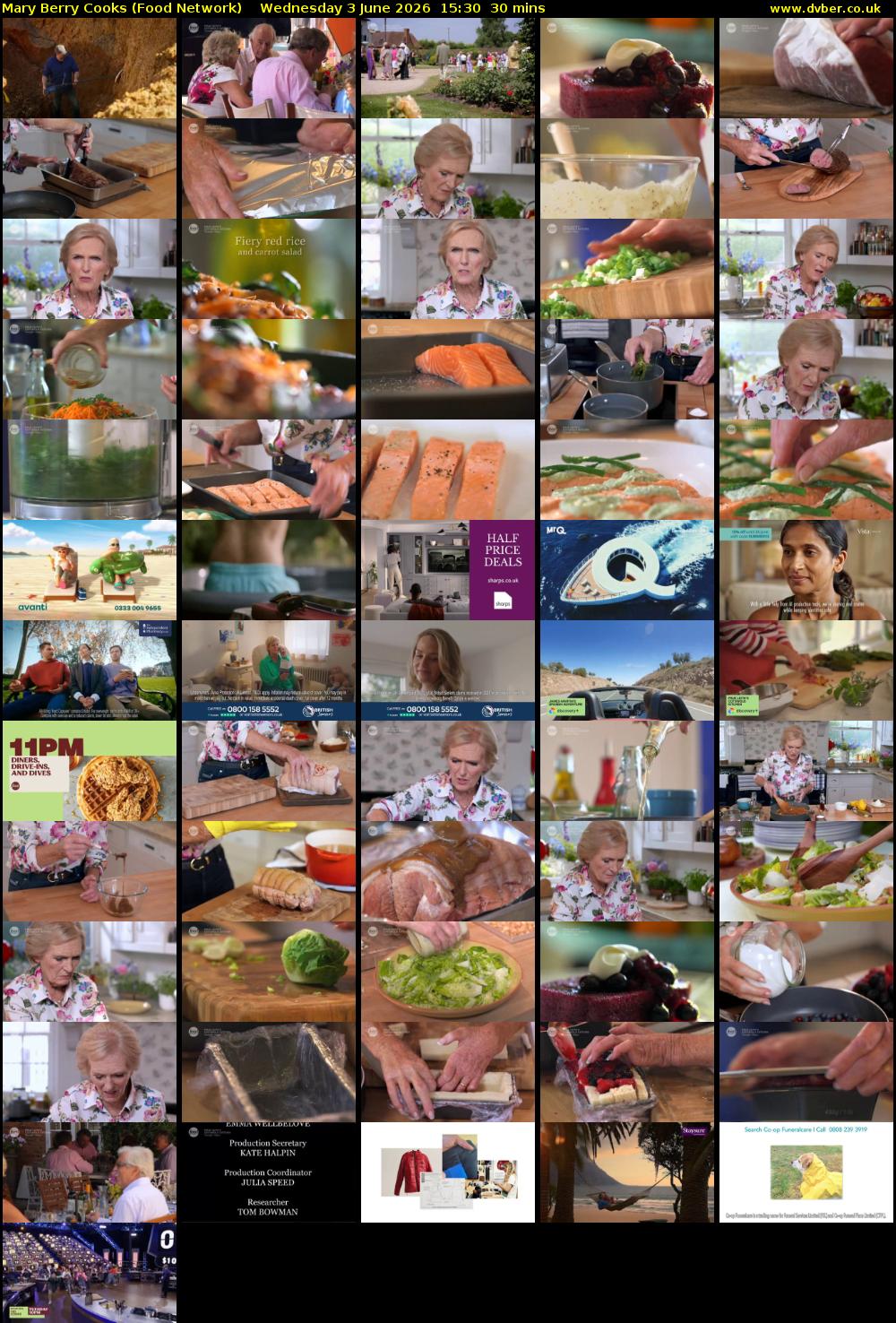 Mary Berry Cooks (Food Network) Wednesday 3 June 2026 15:30 - 16:00