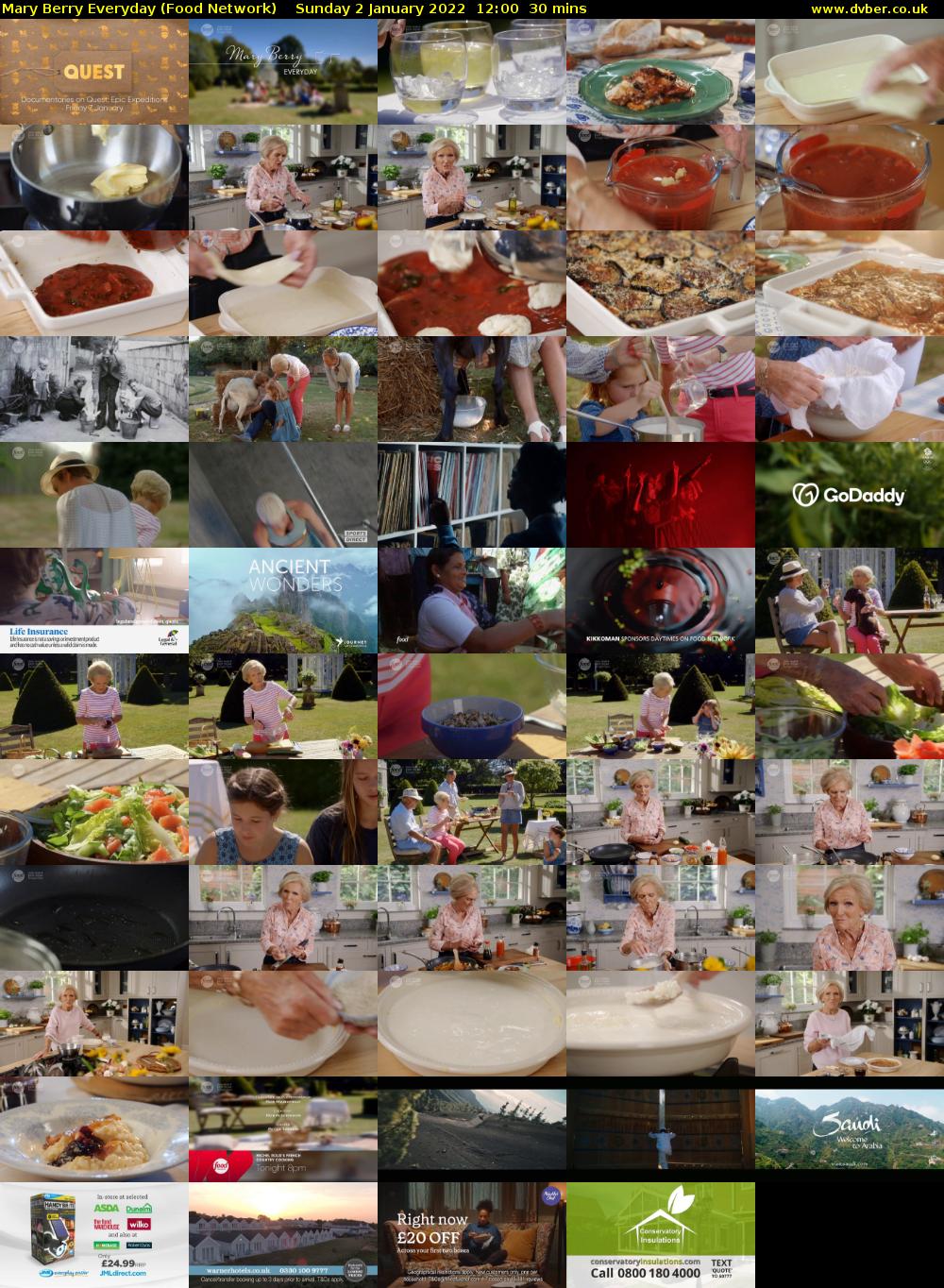 Mary Berry Everyday (Food Network) Sunday 2 January 2022 12:00 - 12:30