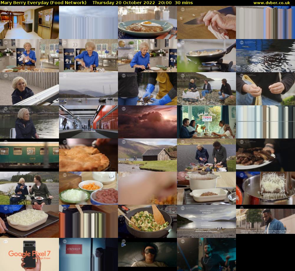 Mary Berry Everyday (Food Network) Thursday 20 October 2022 20:00 - 20:30
