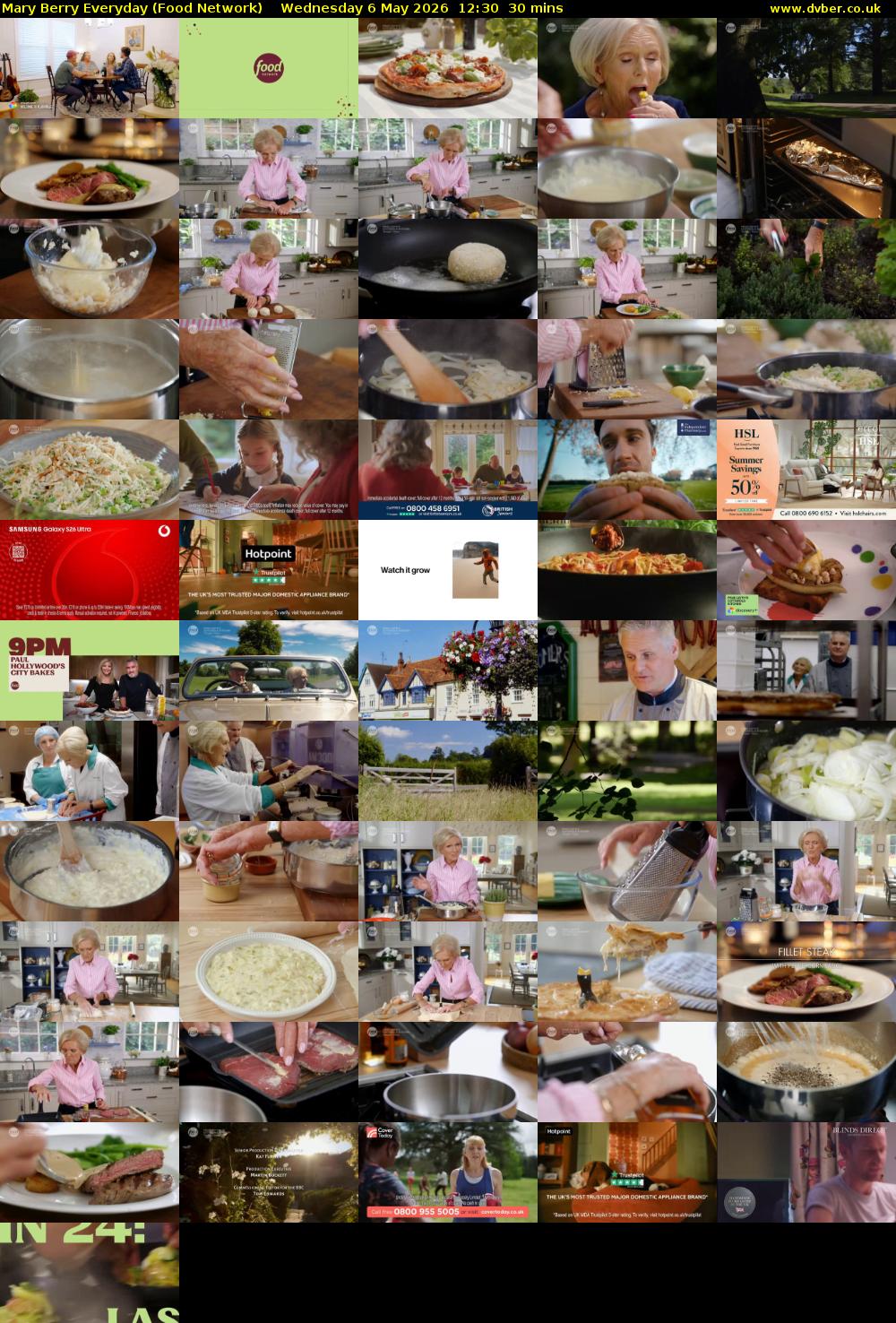 Mary Berry Everyday (Food Network) Wednesday 6 May 2026 12:30 - 13:00