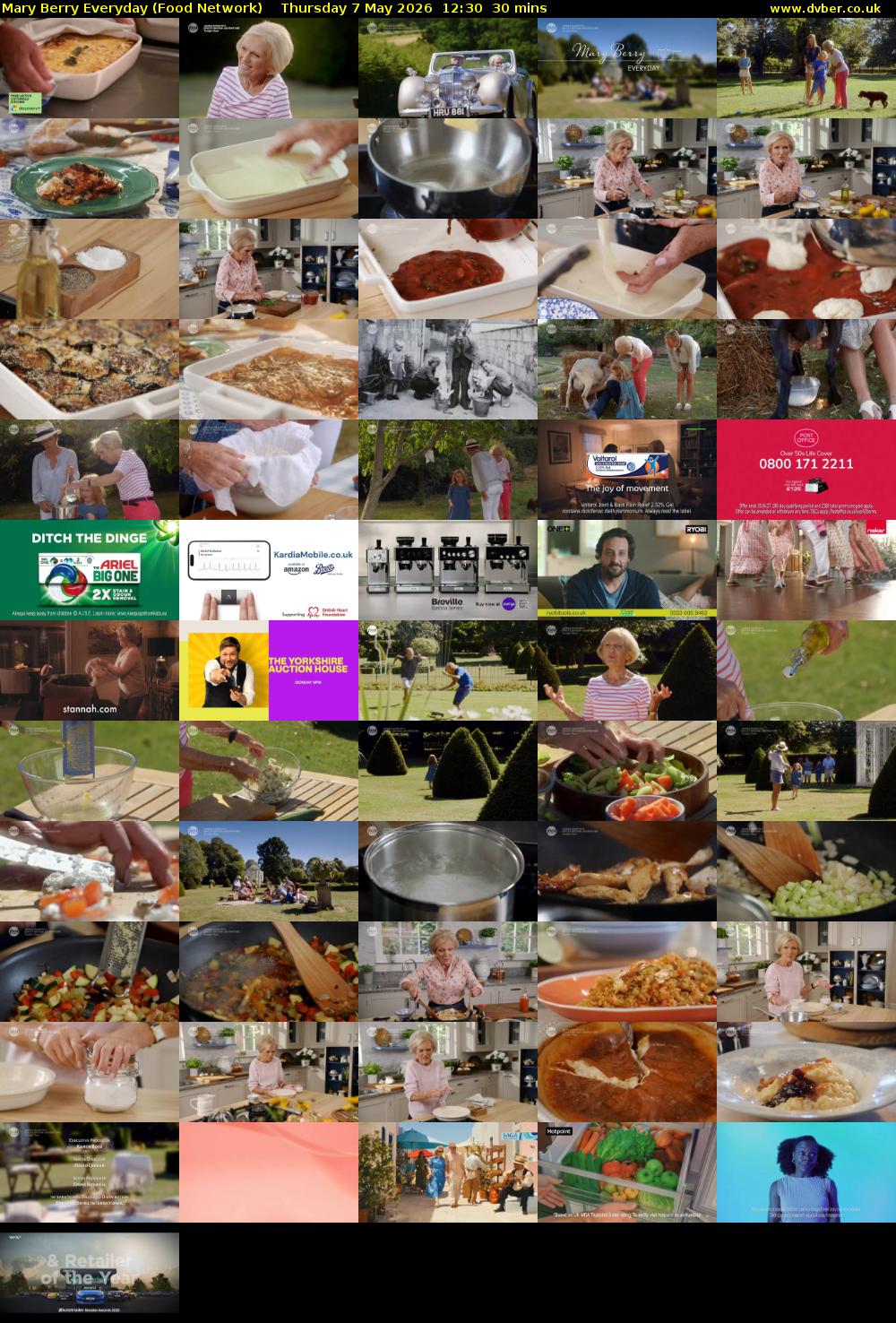 Mary Berry Everyday (Food Network) Thursday 7 May 2026 12:30 - 13:00