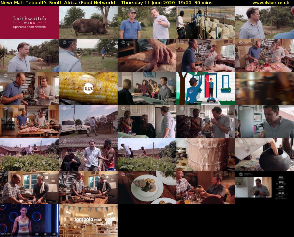 Matt Tebbutt's South Africa (Food Network) Thursday 11 June 2020 19:00 - 19:30