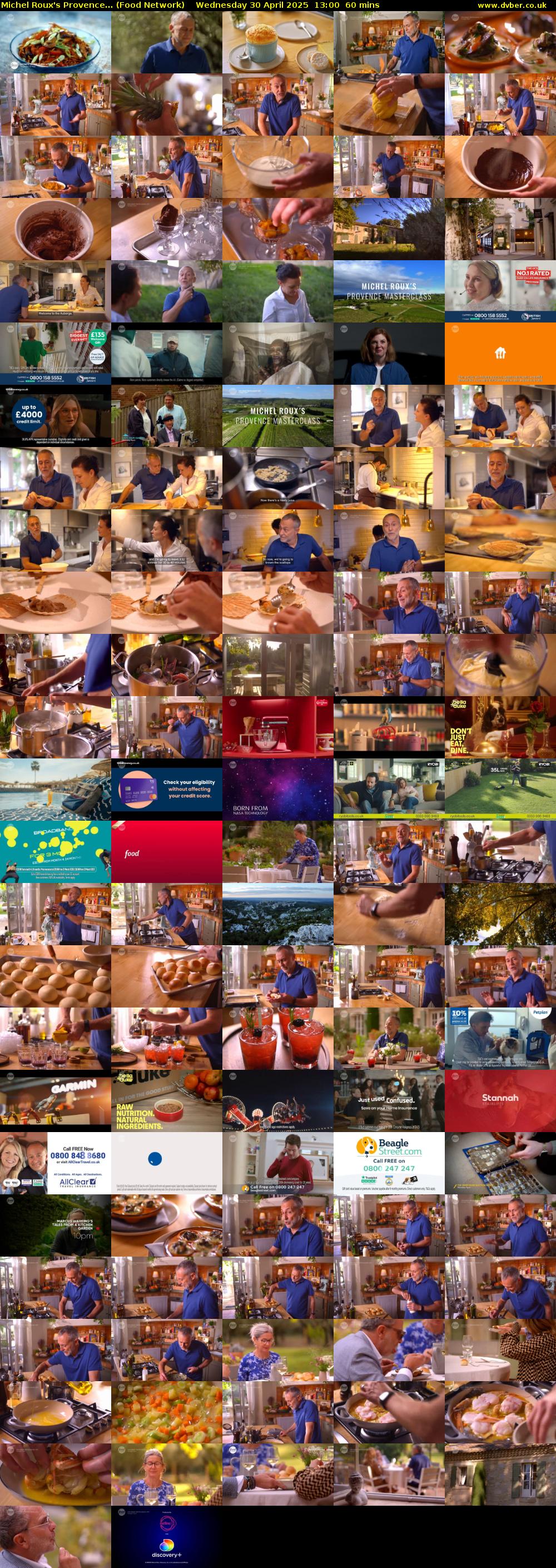 Michel Roux's Provence... (Food Network) Wednesday 30 April 2025 13:00 - 14:00