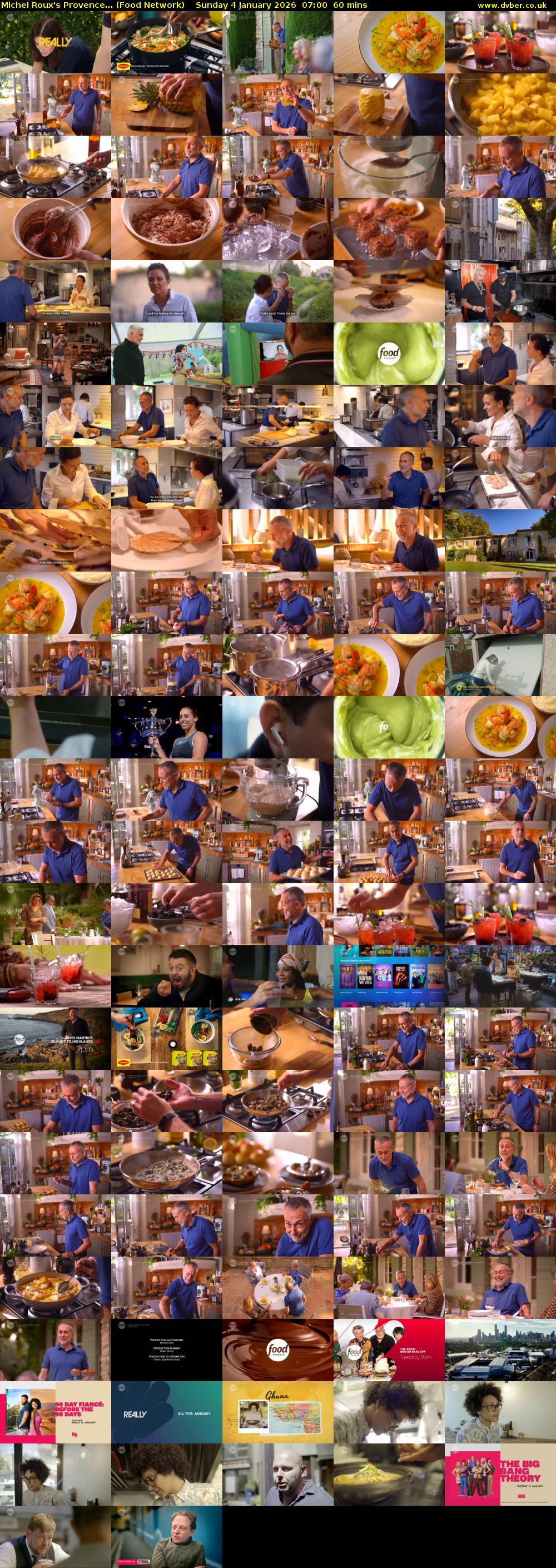 Michel Roux's Provence... (Food Network) Sunday 4 January 2026 07:00 - 08:00