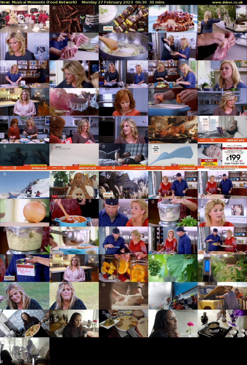 Musical Moments (Food Network) Monday 27 February 2023 06:30 - 07:00