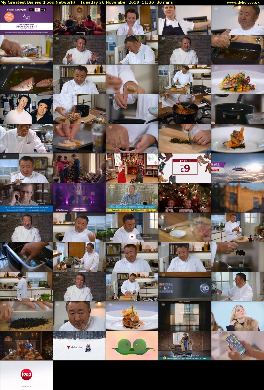 My Greatest Dishes (Food Network) Tuesday 26 November 2019 11:30 - 12:00
