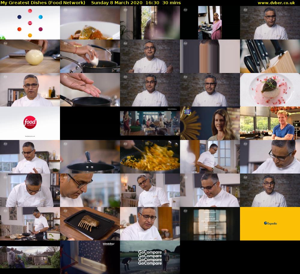 My Greatest Dishes (Food Network) Sunday 8 March 2020 16:30 - 17:00