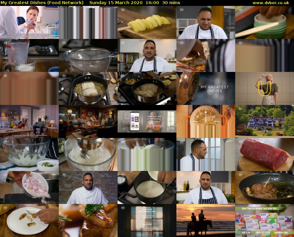 My Greatest Dishes (Food Network) Sunday 15 March 2020 16:00 - 16:30