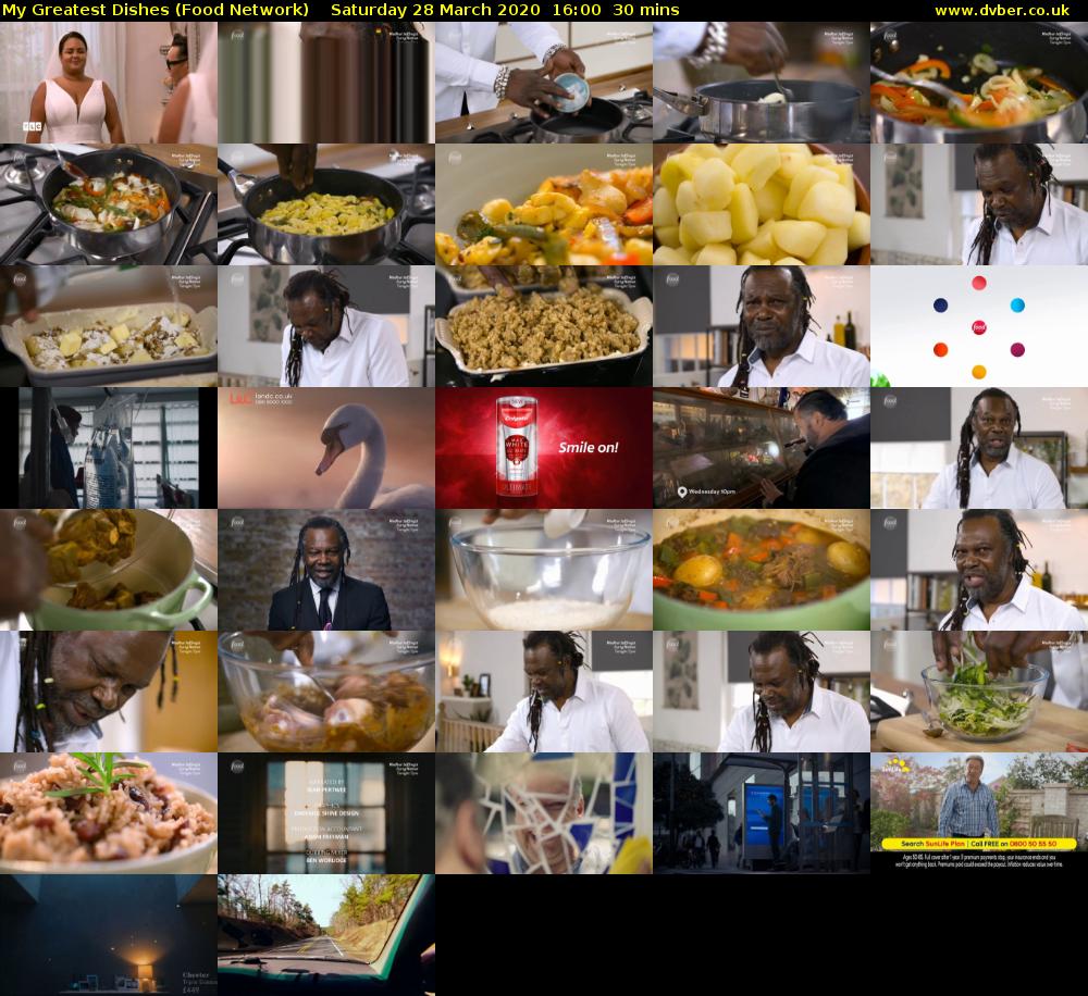 My Greatest Dishes (Food Network) Saturday 28 March 2020 16:00 - 16:30