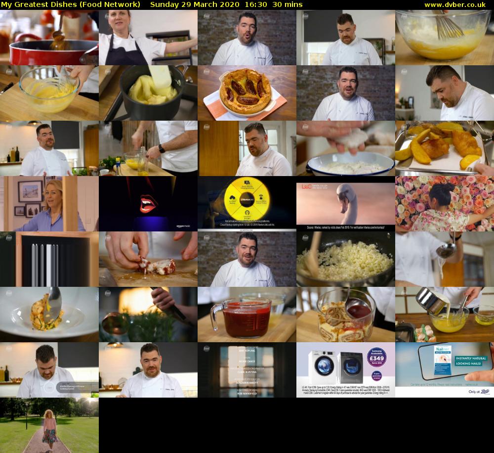 My Greatest Dishes (Food Network) Sunday 29 March 2020 16:30 - 17:00