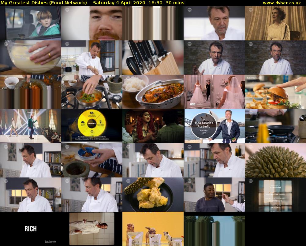 My Greatest Dishes (Food Network) Saturday 4 April 2020 16:30 - 17:00