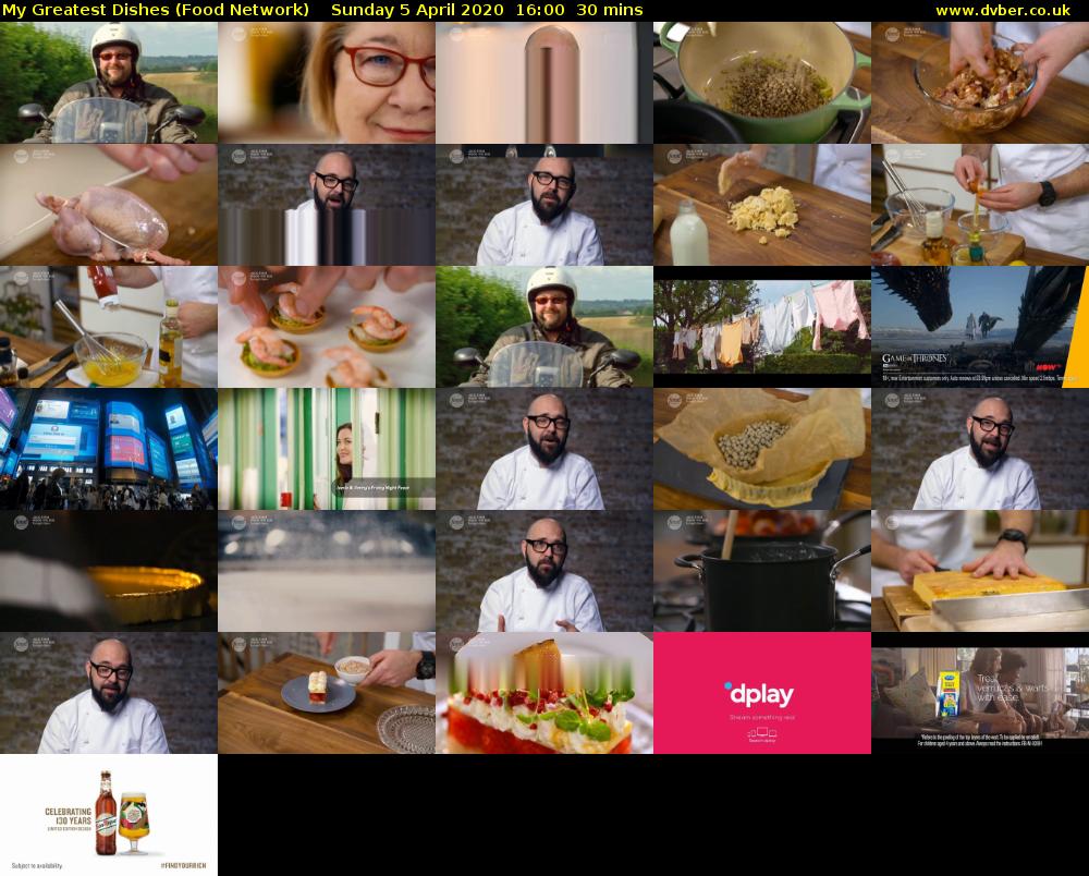 My Greatest Dishes (Food Network) Sunday 5 April 2020 16:00 - 16:30
