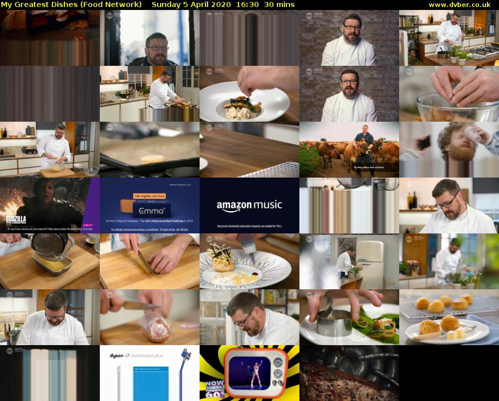 My Greatest Dishes (Food Network) Sunday 5 April 2020 16:30 - 17:00