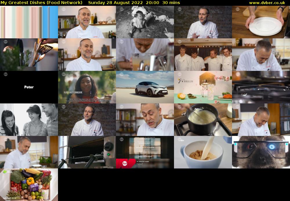 My Greatest Dishes (Food Network) Sunday 28 August 2022 20:00 - 20:30