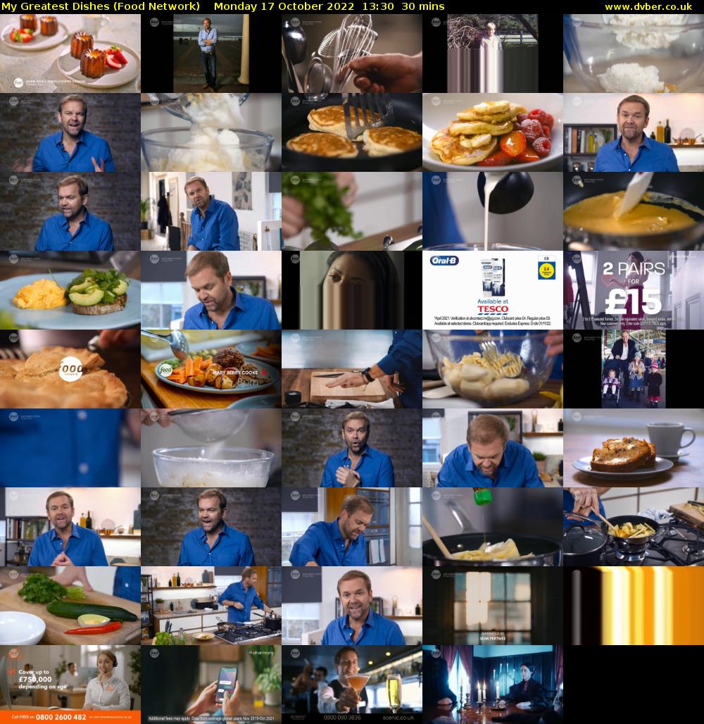 My Greatest Dishes (Food Network) Monday 17 October 2022 13:30 - 14:00