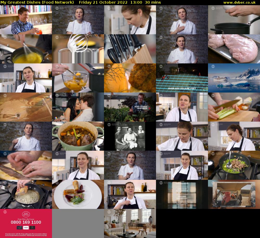 My Greatest Dishes (Food Network) Friday 21 October 2022 13:00 - 13:30