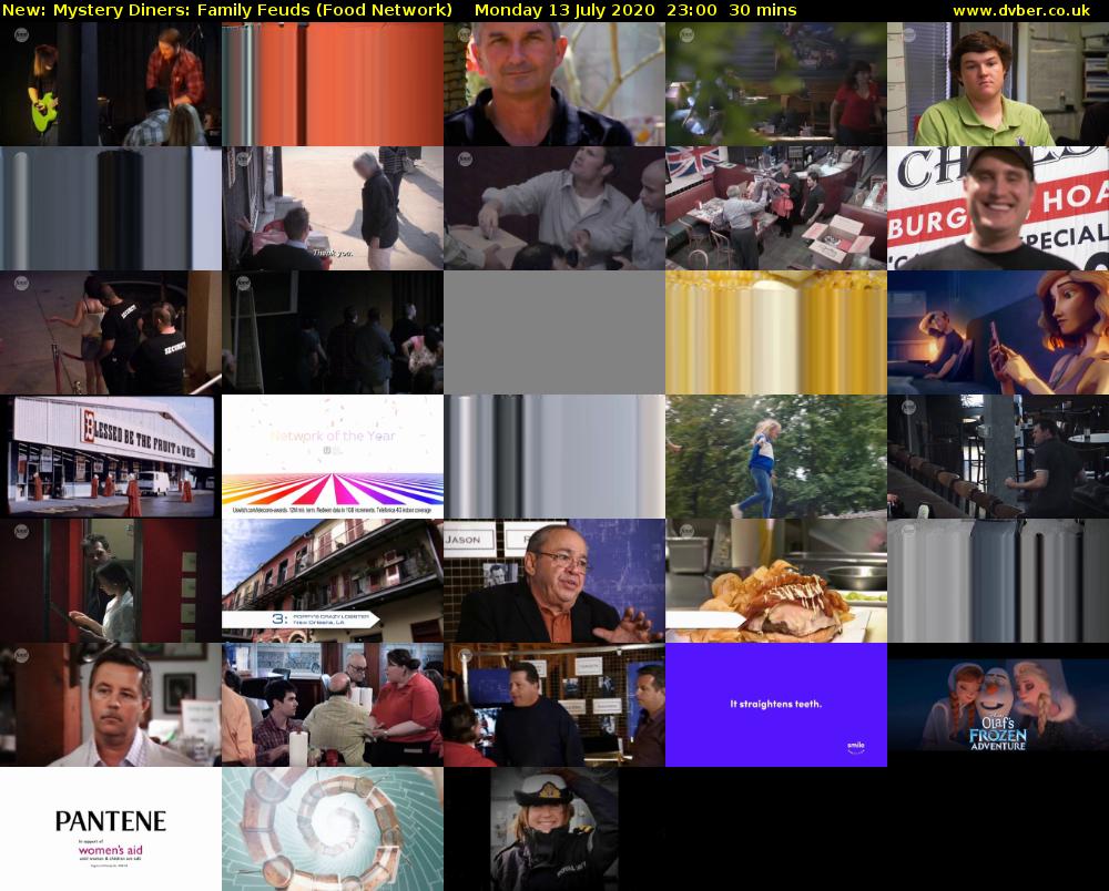 Mystery Diners: Family Feuds (Food Network) Monday 13 July 2020 23:00 - 23:30