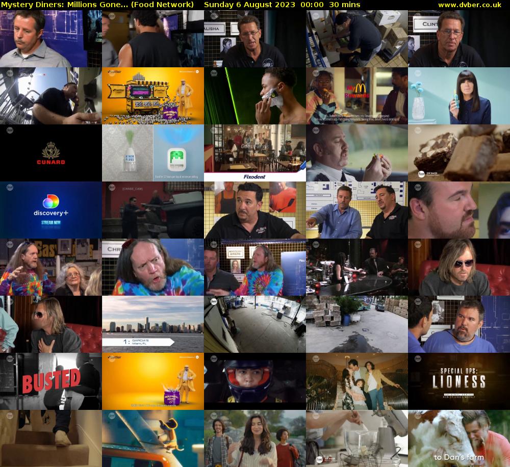 Mystery Diners: Millions Gone... (Food Network) Sunday 6 August 2023 00:00 - 00:30