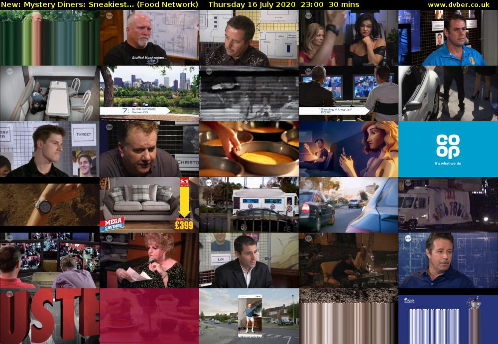 Mystery Diners: Sneakiest... (Food Network) Thursday 16 July 2020 23:00 - 23:30