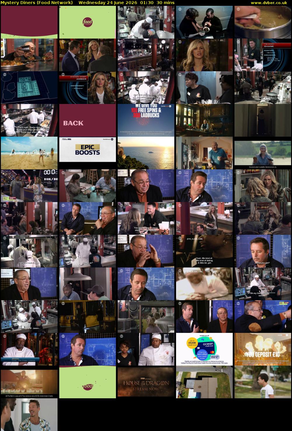 Mystery Diners (Food Network) Wednesday 24 June 2026 01:30 - 02:00