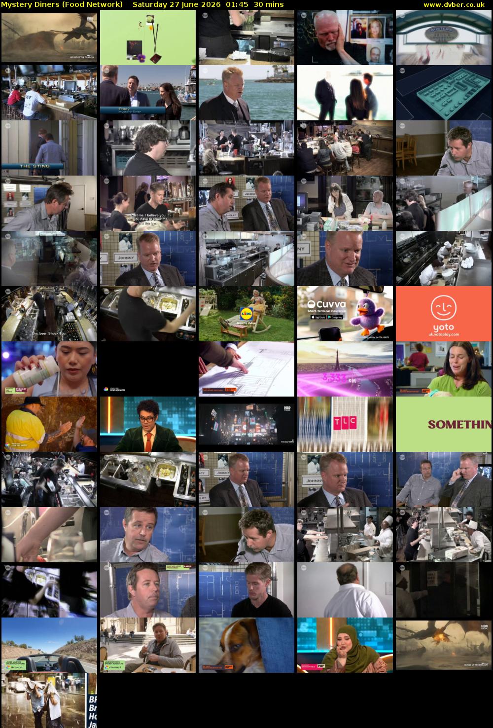 Mystery Diners (Food Network) Saturday 27 June 2026 01:45 - 02:15
