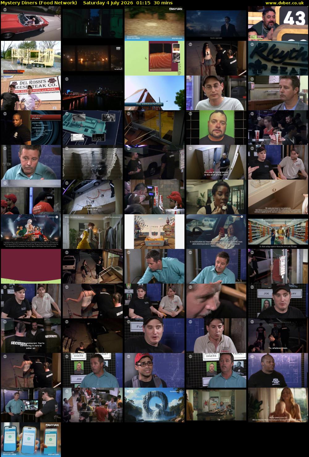 Mystery Diners (Food Network) Saturday 4 July 2026 01:15 - 01:45
