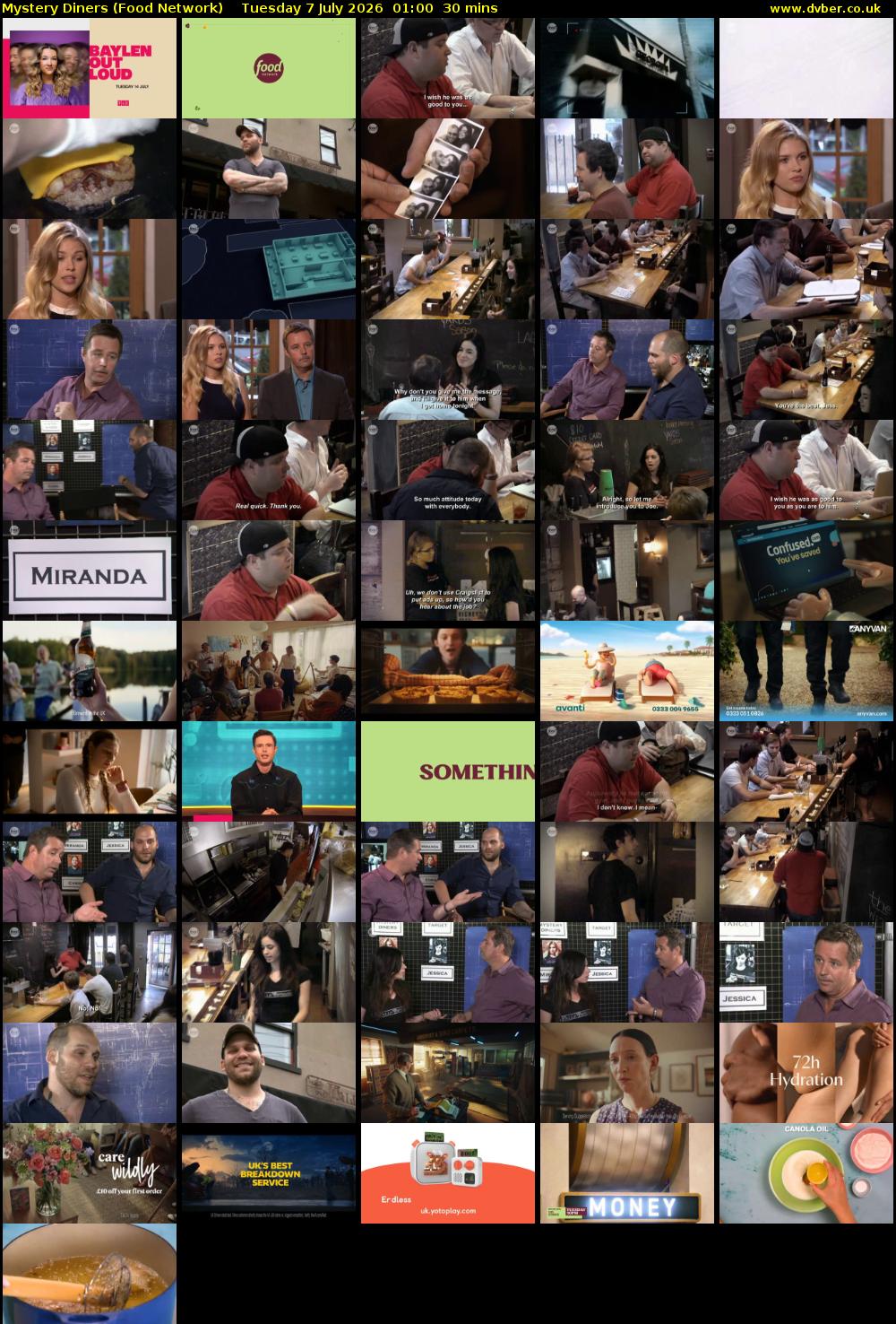 Mystery Diners (Food Network) Tuesday 7 July 2026 01:00 - 01:30