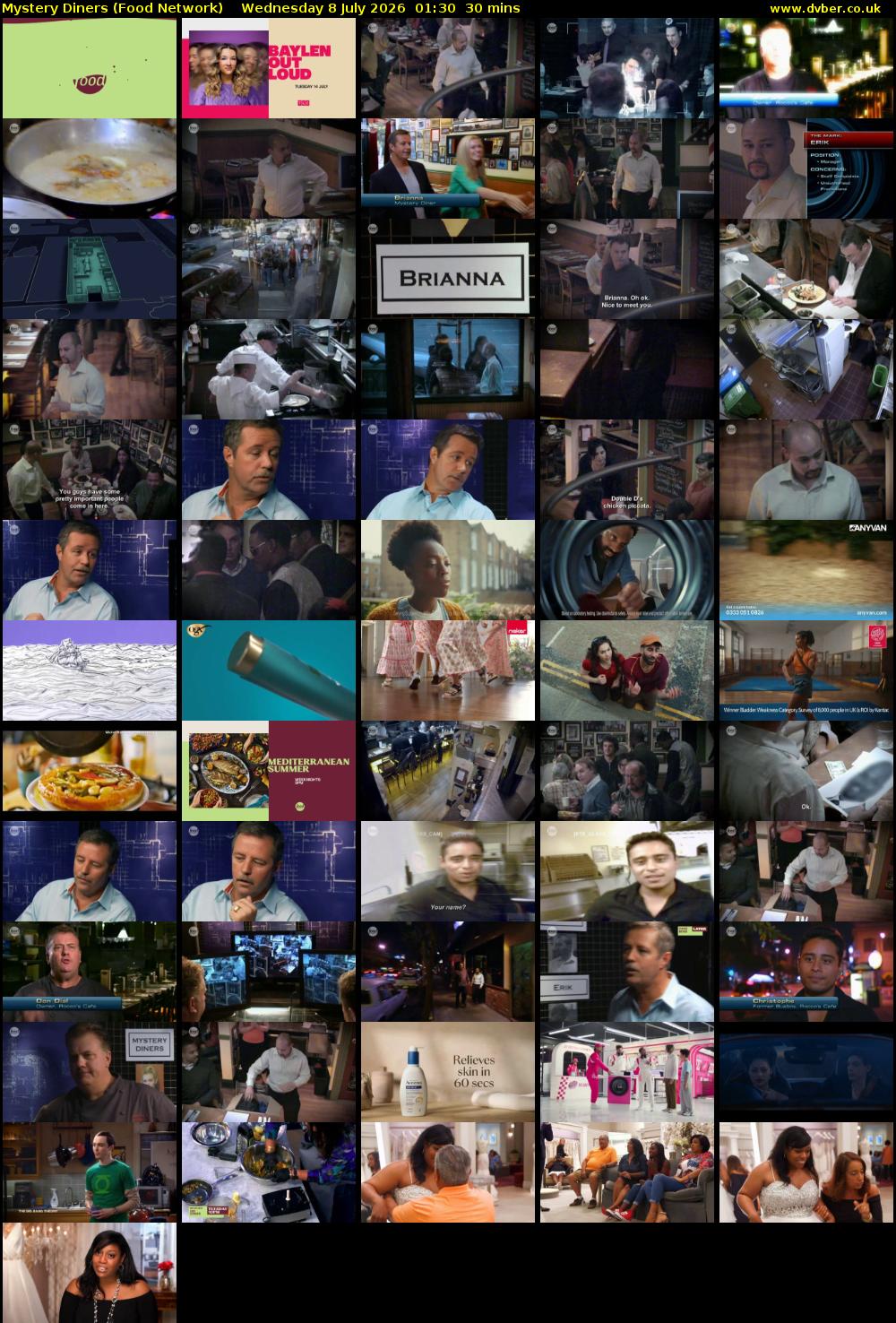 Mystery Diners (Food Network) Wednesday 8 July 2026 01:30 - 02:00