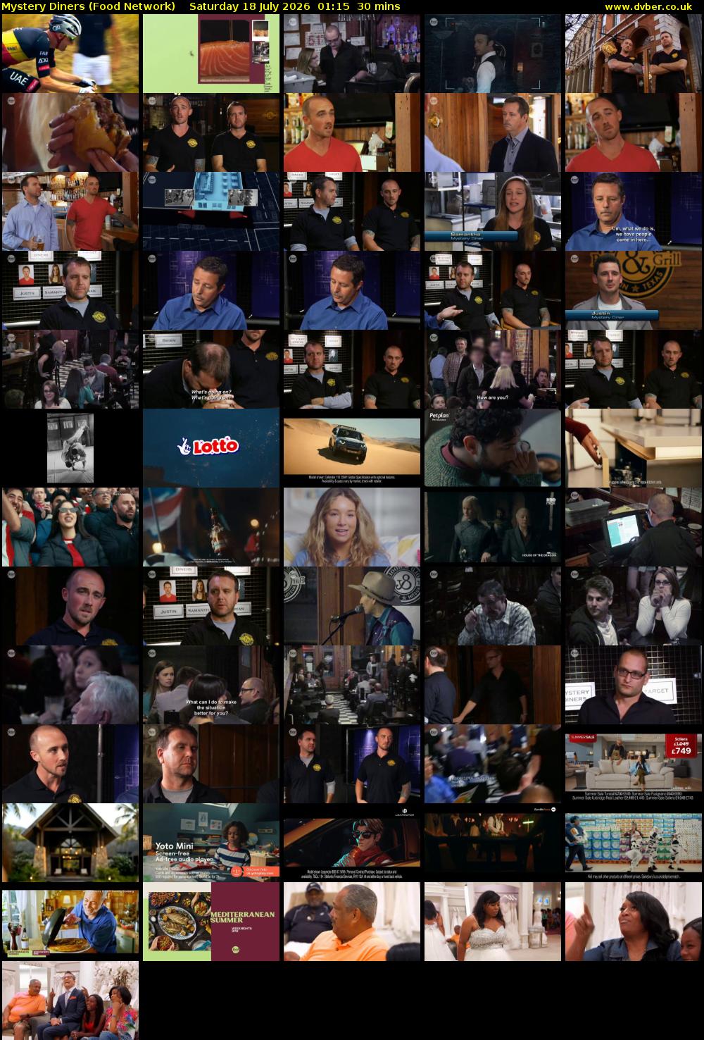 Mystery Diners (Food Network) Saturday 18 July 2026 01:15 - 01:45