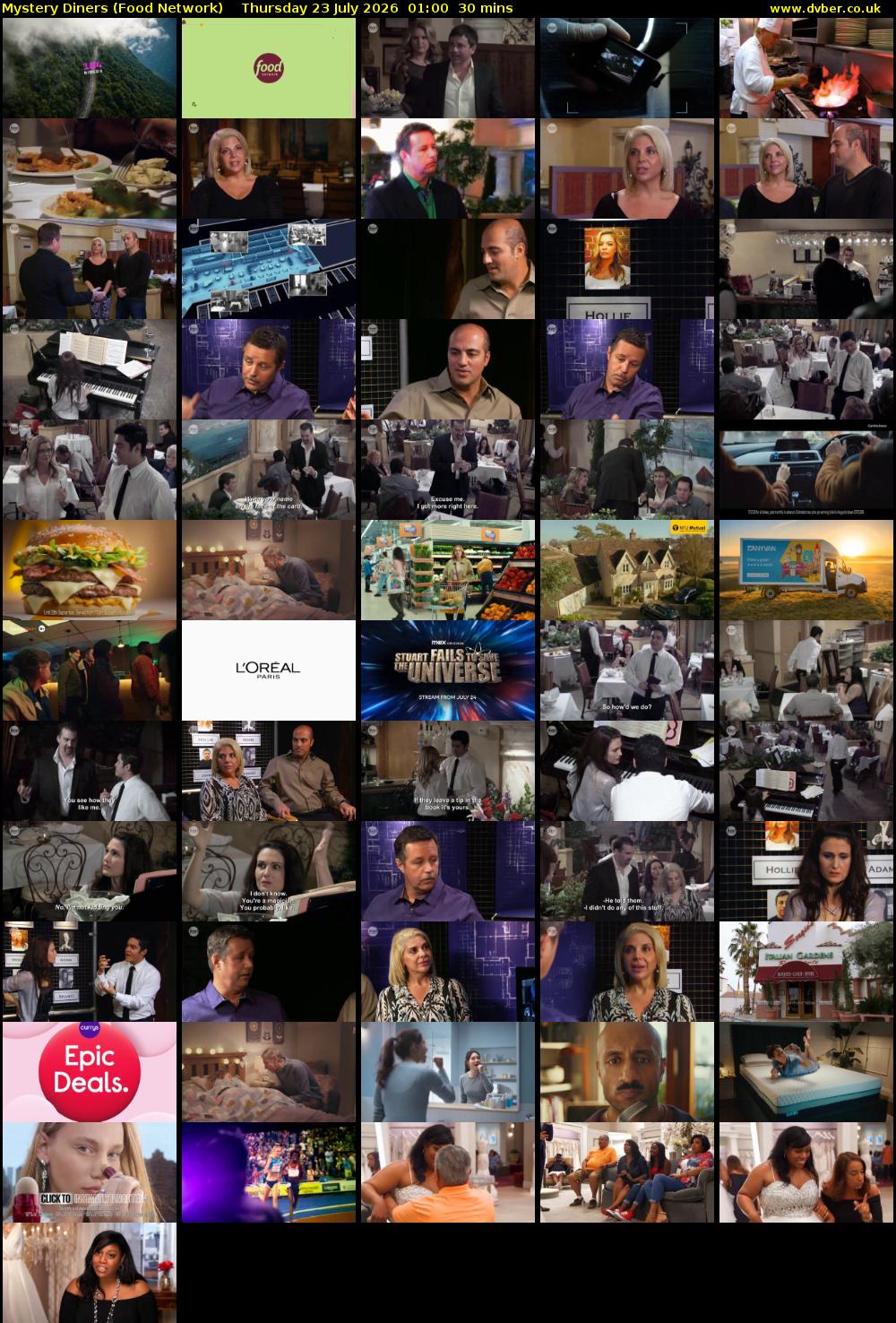 Mystery Diners (Food Network) Thursday 23 July 2026 01:00 - 01:30