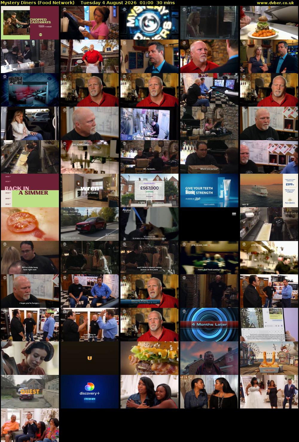 Mystery Diners (Food Network) Tuesday 4 August 2026 01:00 - 01:30