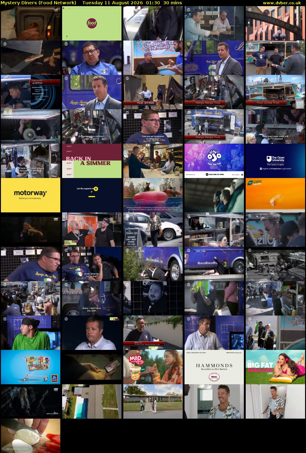 Mystery Diners (Food Network) Tuesday 11 August 2026 01:30 - 02:00