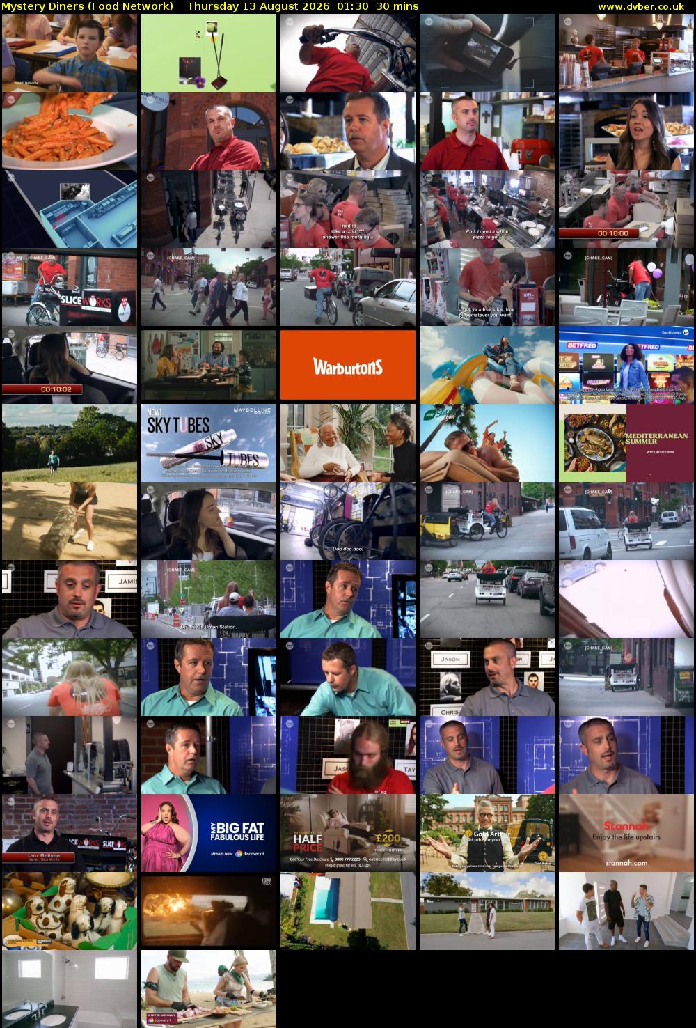 Mystery Diners (Food Network) Thursday 13 August 2026 01:30 - 02:00